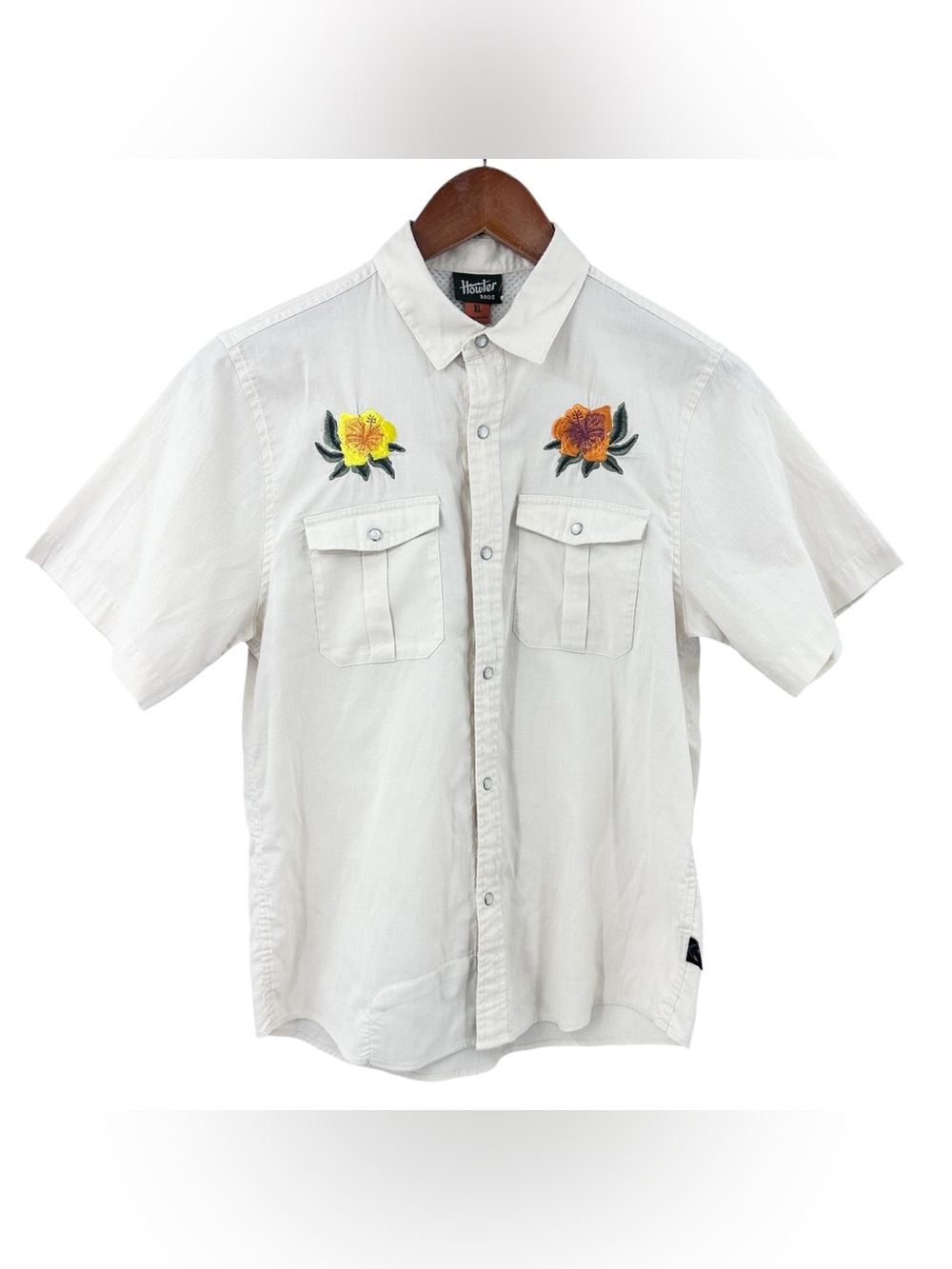 HOWLER BROTHERS Shirt Embroidered Woven Short Sleeve Floral